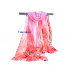 Розовый шифоновый платок шарф в подарочном конверте